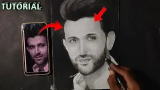 Ritik roshan realistic portrait final part how to draw ritik roshan #art #sketch #ritikrosan 