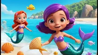 Three Little Mermaids Splash on the Sunny Beach | Cute and Fun Kids Nursery Rhyme Animation