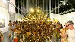 Golden Light Shimmers Art Piece at Art Basel Miami 2024