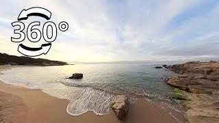 Walk at dawn Rovira Cove Platja d'Aro Catalonia Spain 360 Video VR