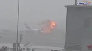 Emirates plane crash lands at Dubai Airport, catches fire - Watch video| Oneindia News