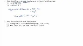 Longitude and time differences part 1