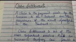 Claim Settlement |Types of claims |Procedure for Claim Settlement |