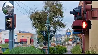 LED Pedestrian Signal At Parking Lot #railroadcrossing (Santee Trolley Square)