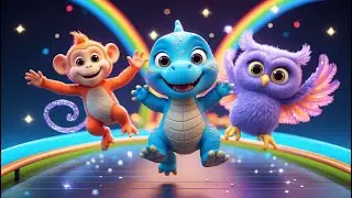 Animal Dance Song for Kids 🐒🦕🦉  Dino, Monkey & Owl Move and Groove