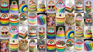 🌈Rainbow Theme Cake Design 2023/Rainbow Cake/Unicorn Rainbow Cake/Colourful Cake Design/Cake Design