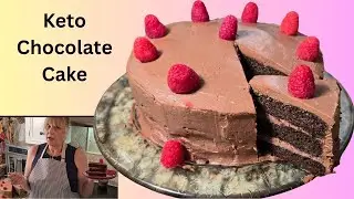 The most decadent Keto Chocolate Cake - with raspberries