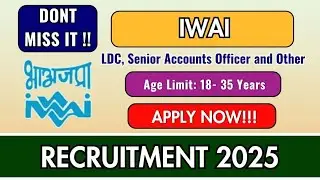 IWAI LOWER DEVISION CLERK VACANCY 2025  !! #iwai #iwai 