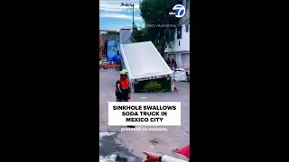 Sinkhole swallows soda truck in Mexico City