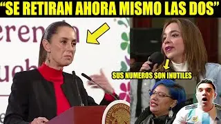 CLAUDIA BOTA DE SU MAÑANERA A DOS REPORTERAS POR INTERRUMPIR 