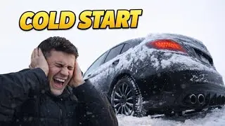 Winter Cold Start of AMG Mercedes Benz C43, AMG #exhaustsound