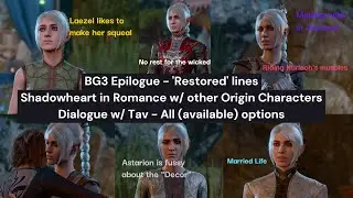 BG3 Epilogue - Shadowheart x Origin Companions Romance - Origin Specific  lines ('Restored')