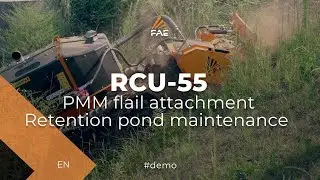 The RCU-55  remote-control tracked carrier: Cleaning a retention pond with PMM/RCU mulcher