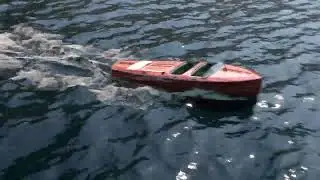 Houdini water tank simulation wood boat flip fluid