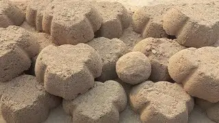 New crispy brown sand🔥🎊dusty Kitty shapes dry floor crumbling video💣✨️🎶@uniqueasmr4002 @chalkitasmr 