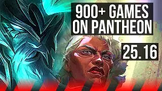 PANTHEON vs AMBESSA (TOP) | 8/1/2, 900+ games, Godlike | KR Grandmaster | 25.16