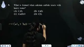 What is formed when calcium carbide reacts with heavy water?....