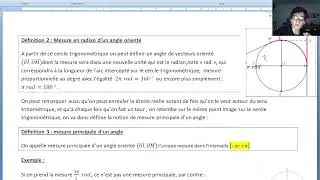 Synthèse cours trigonométrie 1ère spécialité mathématiqus