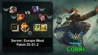 Corki ADC + Leona vs Varus + Sett - EUW Challenger - Patch 25.S1.2