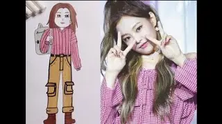 Jennie Kim drawing step by step 😁#animated#My Cute Little World #blackpink #drawing #drawsocute 