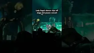 Lady Gaga&rsquo;s dancer SLIPS off stage and pauses concert