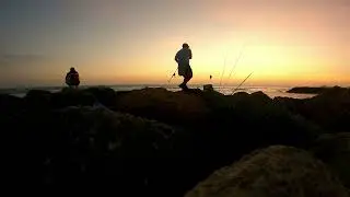 Ocean Fishing Sunset Time Lapse