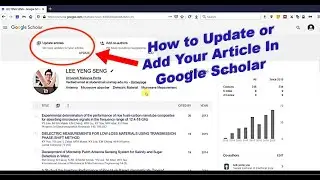Как обновить или добавить статью в Google Scholar