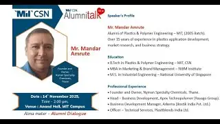 Alumini Talk DilSe #9: Mr. Mandar Amrute from Plastic & Polymer Engineering 2005 Batch
