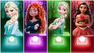 ELSA FROZEN - Let It Go 🆚️ ANNA - Into The Unknown 🆚️ MOANA - Tiles Hop Edm Rush🎶🎶