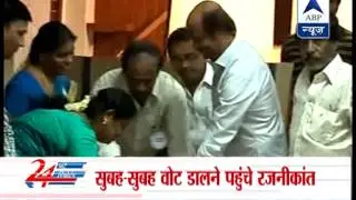 Superstar Rajinikanth casts his vote