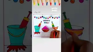 Holi Drawing|| Easy Holi Poster Drawing