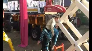 Aerial stunt show on the crane by Kepa group
