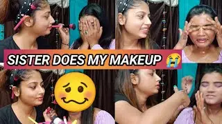My sister does my makeup ll Ribhya Dreams #ribhyadreams #makeup