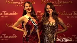 Catriona Gray unveils her Madame Tussauds wax figure in Singapore