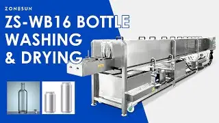 ZONESUN ZS-WB16 Automatic 2-in-1 Bottle Washing Drying Machine Industrial Integrated Bottle Cleaning