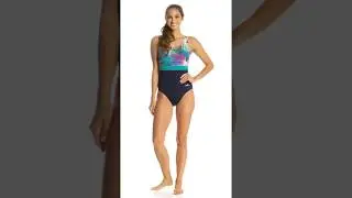 Dolfin Aquashape Women's Mambo Moderate Scoop Back Color Block One Piece Swimsuit | SwimOutlet.com