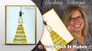 How to do the Post It Masking Technique featuring Stampin Up Pun Intended Hostess stamps