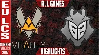 G2 Esports vs Vitality Highlights ALL GAMES Week 7 EU LCS summer 2017 G2 vs VIT