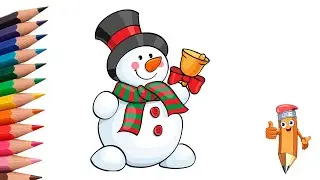 How to draw a snowman easy step by step