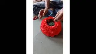 how to make flower ball| hanging flower ball | Carnation red flowers