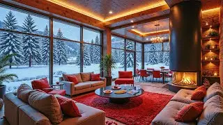 Soothing Winter Ambience | Instrumental Winter Music With Fireplace & Relaxing Piano Music