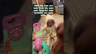 A Baby Chewing on a Dog Toy
