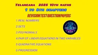 Ts ssc maths 1 to 6th chapters Revision test pratice question papers 