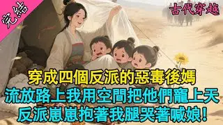 【一口氣聽完】穿成虐待反派的惡毒後娘？流放路上我靠千億物資空間，把四個繼子寵成大佬！#穿越 #古言 #小說 #有聲書 #爽文 #流放