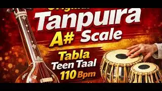 Orignal Tanpura Sound A# Scale With Tabla Teen Taal 110 Bpm #tanpura #tabla #music #singing