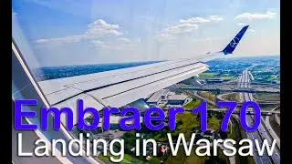 LOT Embraer E170 Landing in Warsaw, Polland - Warszawa  - 4K/UHD 60fps
