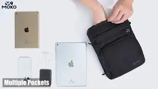 MOKO 9-11inch Bag Multifunctional Fashion Shoulder Sleeve Tablet Pouch w/  Headphone Port