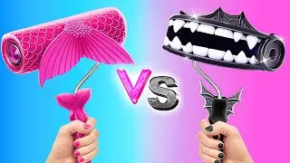 🌈 PROVOCARE CU O SINGURĂ CULOARE! | Transformarea camerei: Bun vs Rău 💥 Trucuri & Idei DIY - 123 GO!