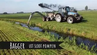 Sloot uitbaggeren met baggerpomp