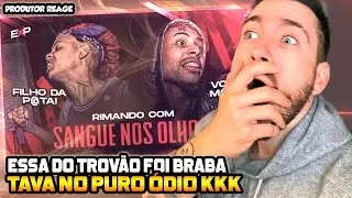(ESSA DO TROVÃO FOI BRABA!!)  PRODUTOR REAGEAS 76 RIMAS MAIS AGRESSIVAS das BATALHAS! 🤬 (REACT)